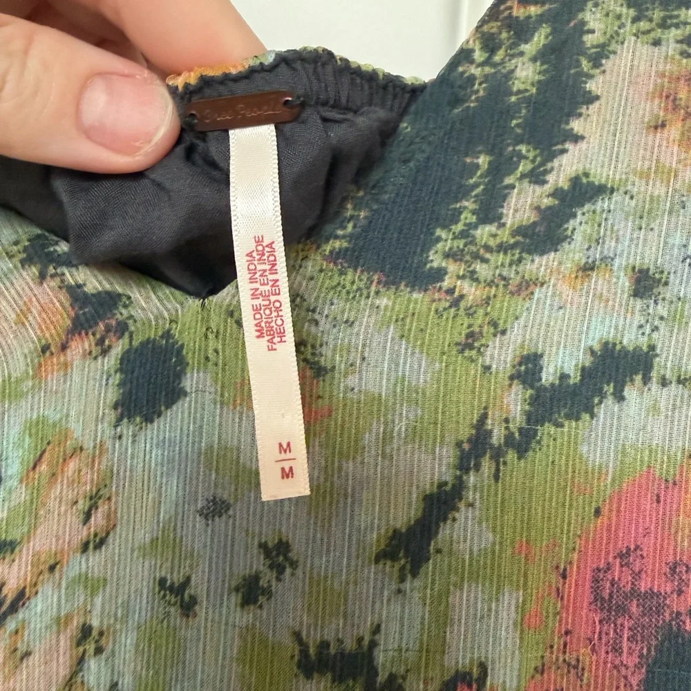 Free People Floral Maxi Dress in Green, Yellow, Orange - Picture 4 of 5